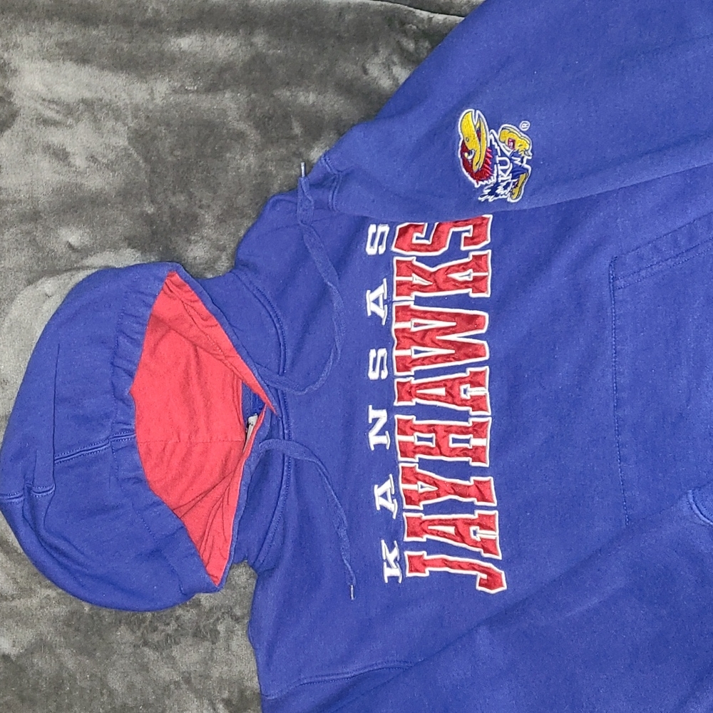 Stadium athletics Kansas Jayhawks embroidered hoodie womens size M